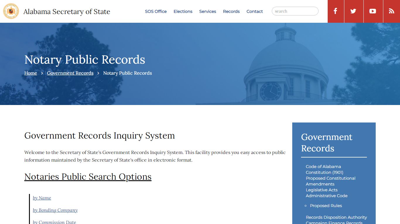 Notary Public Records | Alabama Secretary of State